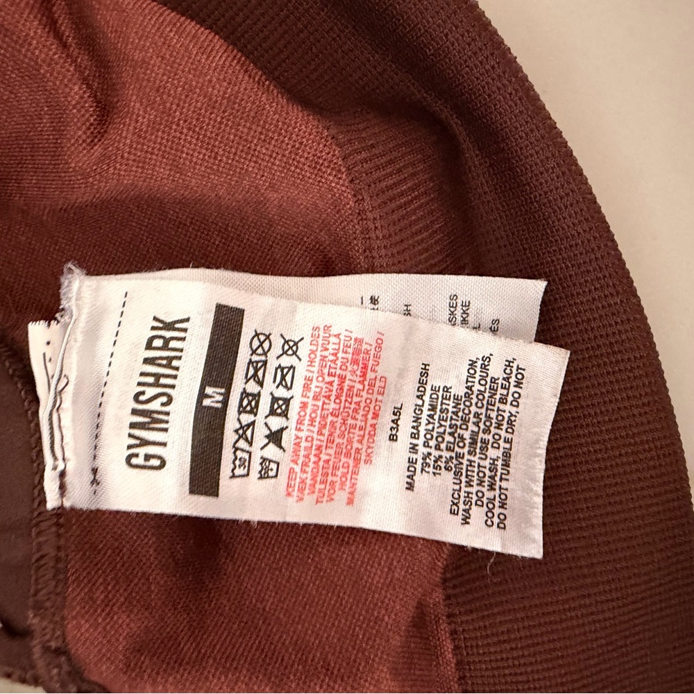 Gymshark Marl Strappy Longline Sports Bra Burgundy Brown Size M - Picture 4 of 5